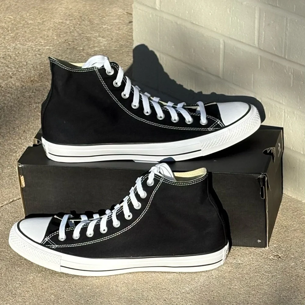 Converse Chuck Taylor All Star Canvas Unisex High Top Black Unisex M-15 W-17 - Picture 4 of 11